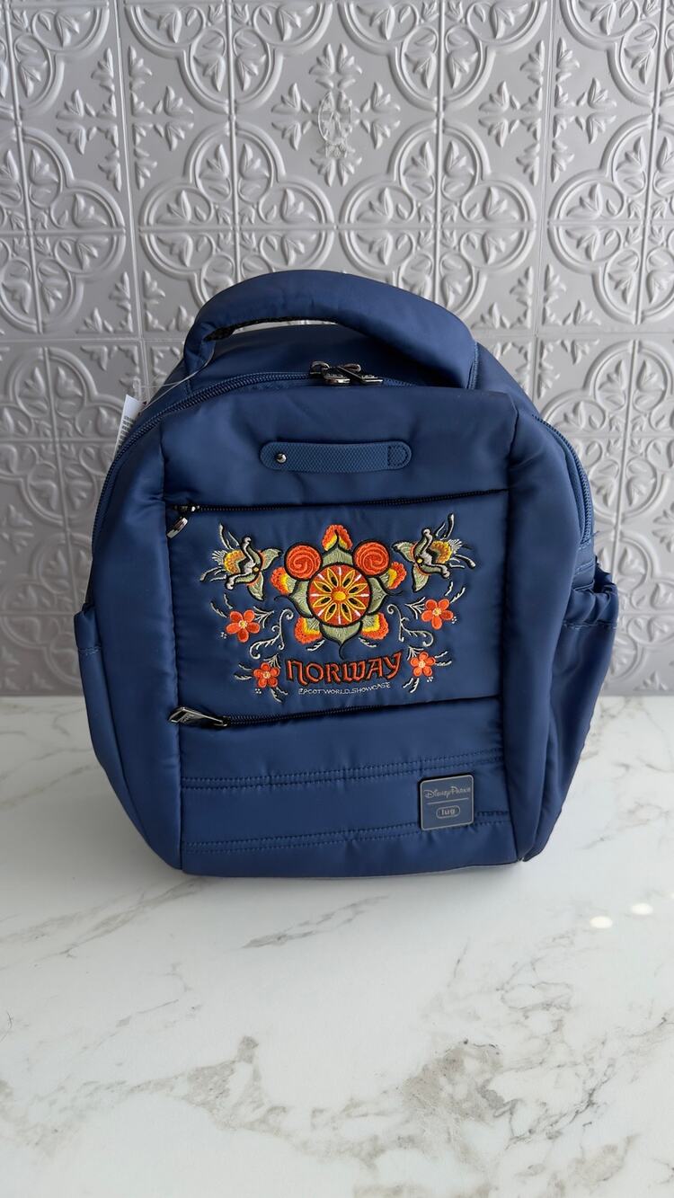 Disney Parks Lug Epcot World Showcase Norway Hopper Shorty Backpack Blue NWT
